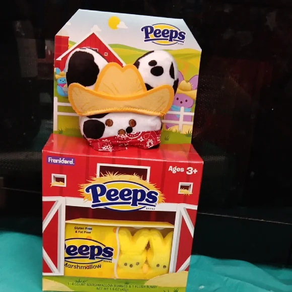 Peeps Marshmallow CowBunny Or Princess Plush Set NWT - Picture 2 of 5